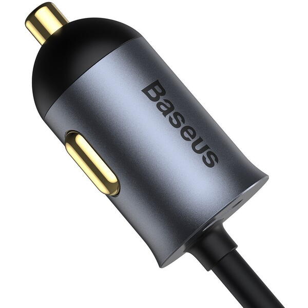 Incarcator auto Baseus Share Together PPS , 2 x USB max. 3A si 2 x USB Type-C max 3A, 120W, lungime cablu 1.5m, Black