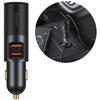 Incarcator auto Baseus Share Together, 2 x USB Output 5V/3A, 1 x bricheta auto, 120W, Gri