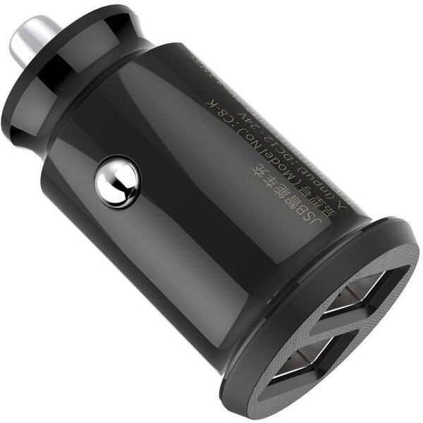 Incarcator auto Baseus Grain, 2 x USB Output 5V/3.1A , Negru