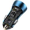 Incarcator auto Baseus Golden Contactor Pro, 1 x USB Output 5V/3A, 1 x USB Type-C 5V/3A, 40W, Albastru