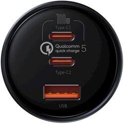 Qualcomm Quick Charge 5, 1 x USB Output 5V/3A, 2 x USB Type-C max 5V/3A, 160W, include cablu USB Type-C la USB Type-C 100W 1m, Gri