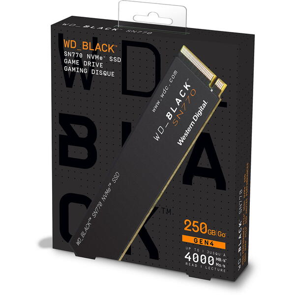 SSD WD Black SN770 250GB PCI Express 4.0 x4 M.2 2280