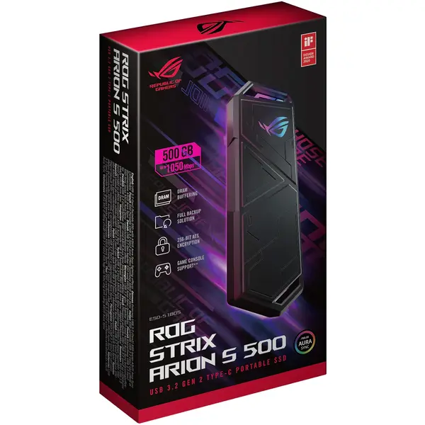 SSD Asus ROG Strix Arion S500 500GB USB 3.2 tip C A-RGB