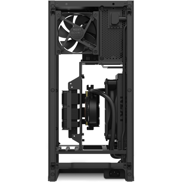 Carcasa NZXT H1 Matte Black, Sursa 650W si Cooler cu lichid 140mm inclus