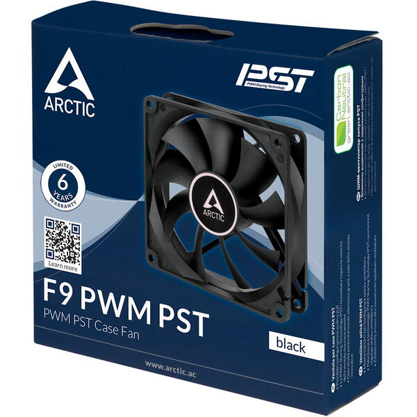 Ventilator PC Arctic F9 PWM PST, 92mm, Negru