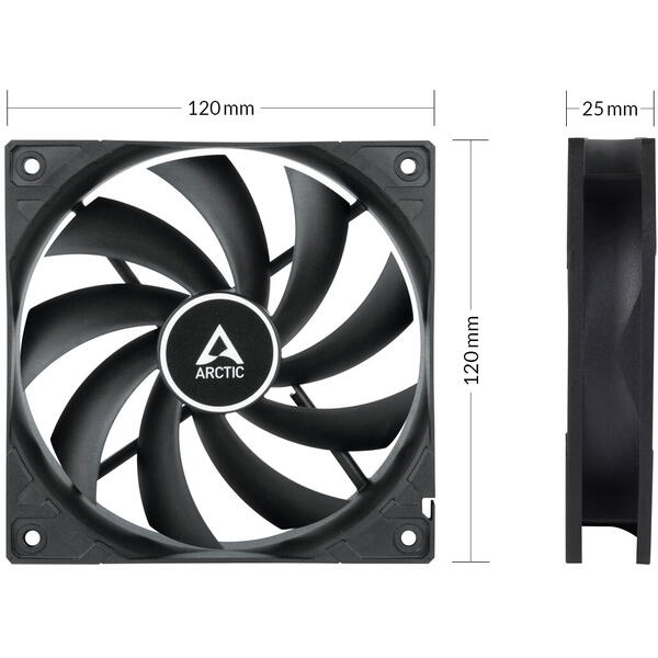 Ventilator PC Arctic F12 Silent 120mm Black