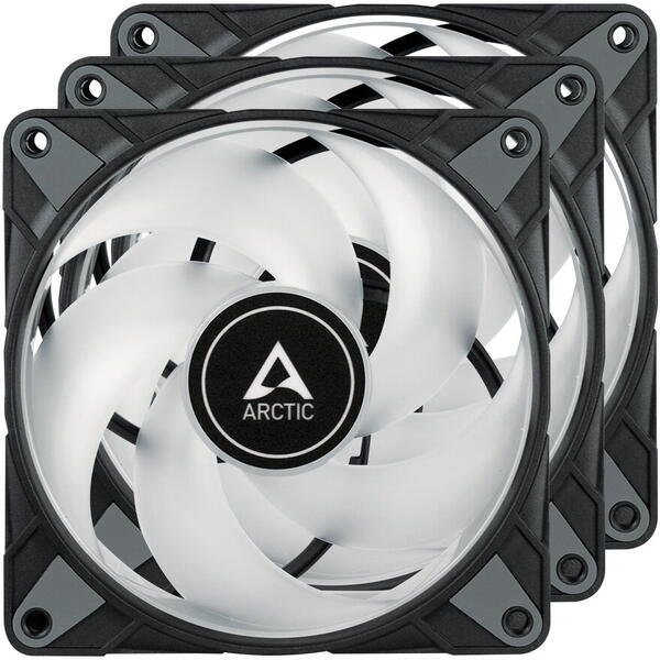 Ventilator PC Arctic P12 PWM PST A-RGB 0dB ​Three Fan Pack