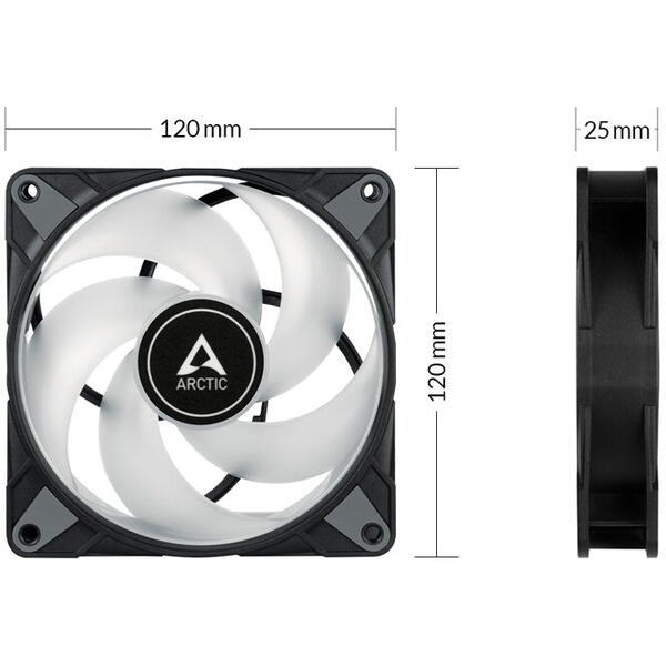 Ventilator PC Arctic P12 PWM PST RGB 0dB ​Three Fan Pack