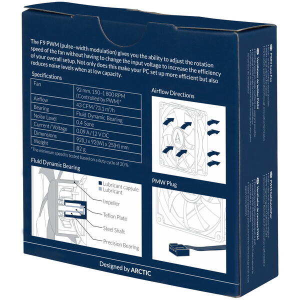Ventilator PC Arctic F9 PWM Black
