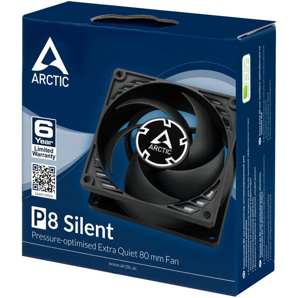 Ventilator PC Arctic P8 Silent Black