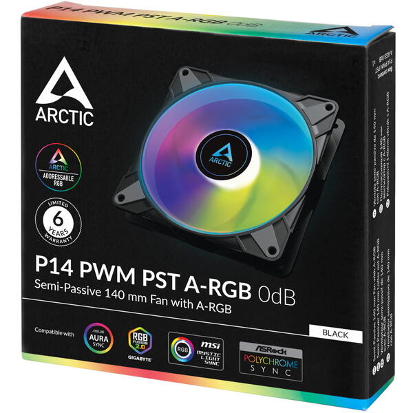 Ventilator PC Arctic P14 PWM PST A-RGB 0dB