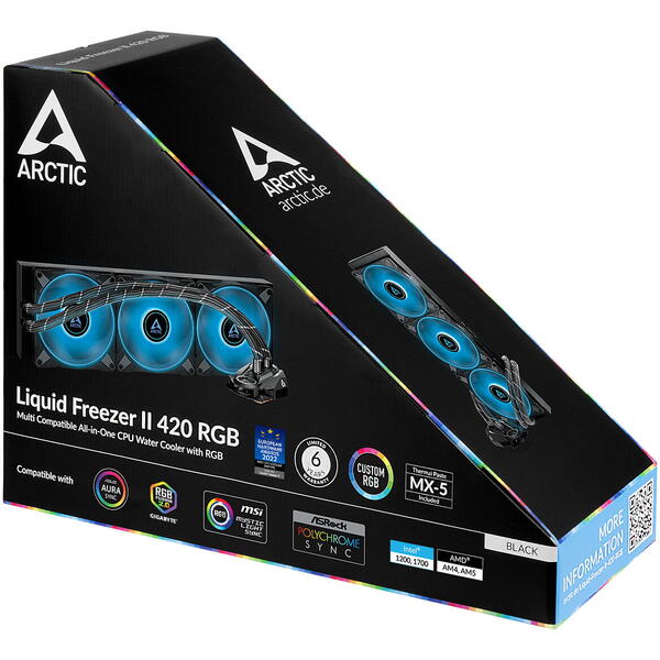 Cooler Arctic Liquid Freezer II 420 RGB, Controller RGB inclus