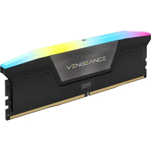 Memorie Corsair Vengeance RGB 32GB, DDR5, 5600MHz, CL36, 1.25V, Kit Dual Channel, Negru