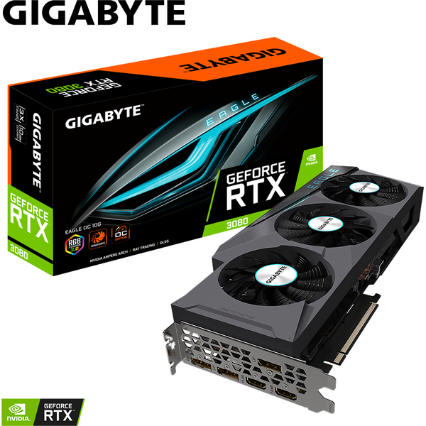 Placa video Gigabyte GeForce RTX 3080 EAGLE OC LHR 10GB GDDR6X 320 bit