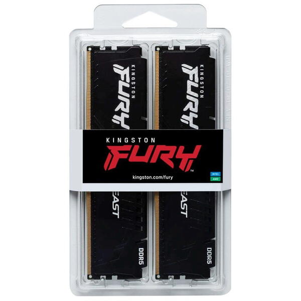 Memorie Kingston FURY Beast 16GB DDR5 5200MHz CL40 1.1V Kit Dual Channel