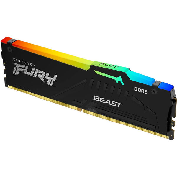 Memorie Kingston FURY Beast RGB 8GB DDR5 6000MHz CL40