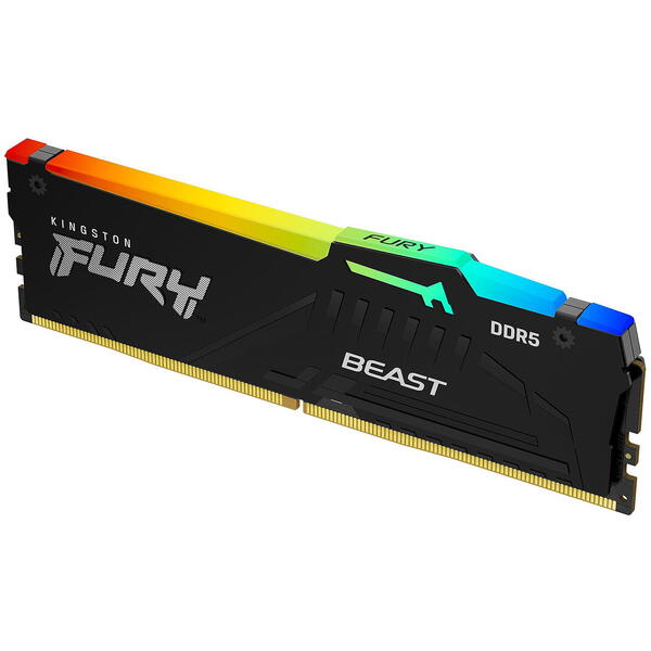Memorie Kingston FURY Beast RGB 16GB DDR5 5200MHz CL40 Kit Dual Channel