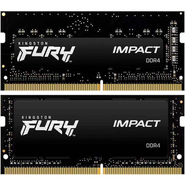 Memorie Notebook Kingston FURY Impact, 32GB, DDR4, 2666MHz, CL15, 1.2V, Kit Dual Channel