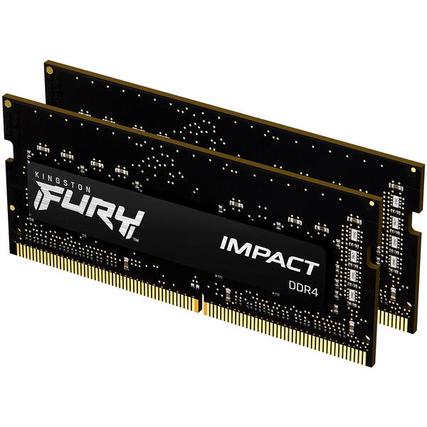 Memorie Notebook Kingston FURY Impact, 16GB, DDR4, 3200MHz, CL20, 1.2V, Kit Dual Channel