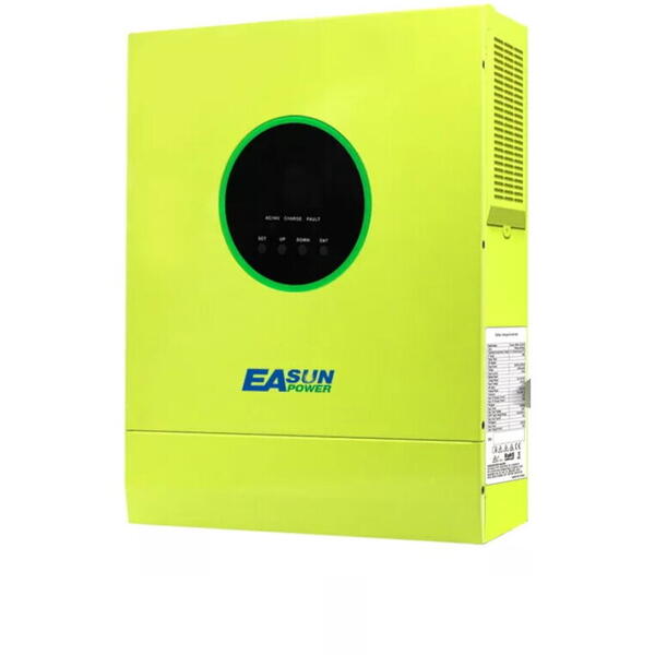 Invertor EASUN 3.6KW, 3600w MPPT cu undă sinusoidala pura 500VDC 80A, Controler de încărcare solară 24V 220V 50Hz/60Hz Invertor în afara rețelei cu modul Wifi