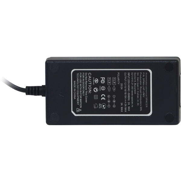 Incarcator Laptop Spacer Universal 96W, 9 tipuri de mufe