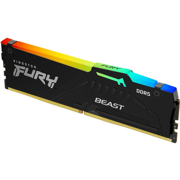 Memorie Kingston FURY Beast RGB 16GB DDR5 4800MHz CL38
