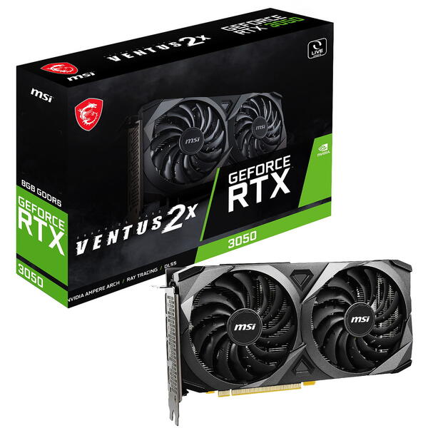 Placa video MSI RTX 3050 VENTUS 2X 8G, 8GB GDDR6 128 Bit