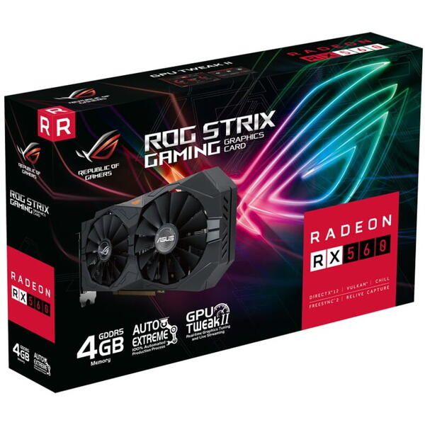 Placa video Asus ROG Strix Radeon RX 560 4GB DDR5 128 bit