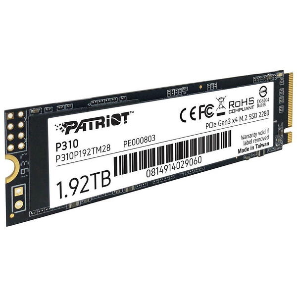 SSD PATRIOT P310 1.92TB PCI Express 3.0 x4 M.2 2280