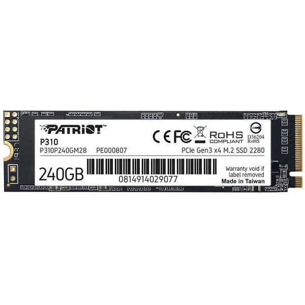 SSD PATRIOT P310 240GB PCI Express 3.0 x4 M.2 2280