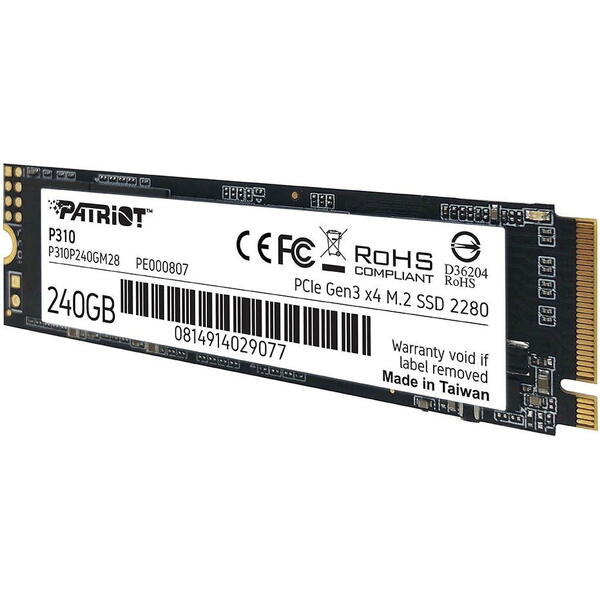 SSD PATRIOT P310 240GB PCI Express 3.0 x4 M.2 2280