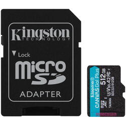 Micro SDXC Canvas GO Plus, 512GB, Clasa 10, UHS-I + Adaptor