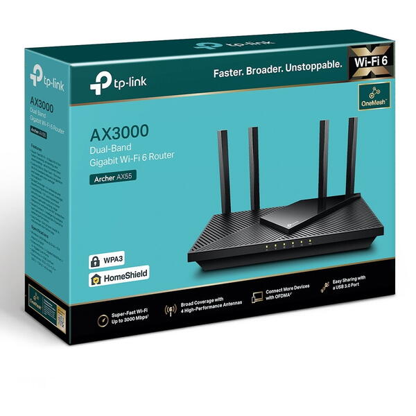 Router Wireless TP-LINK Archer AX55 Dual-Band WiFi 6 Gigabit