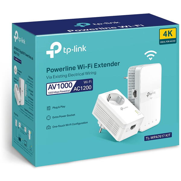 PowerLine TP-LINK TL-WPA7617 KIT  AC1200 dual band Wi-Fi, Gigabit