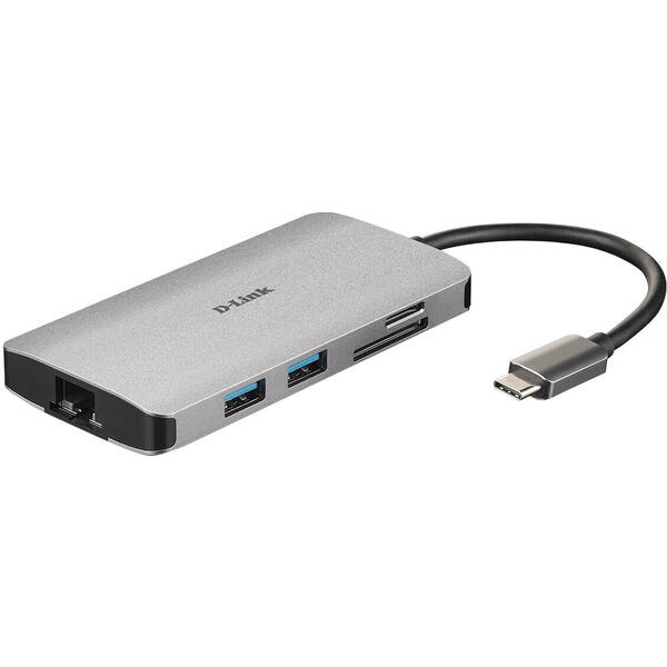 Hub USB D-LINK 8-in-1 USB-C, HDMI DUB-M810