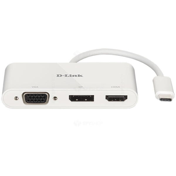 Adaptor  video D-LINK 3-in-1 USB-C la HDMI, VGA, DispayPort DUB-V310