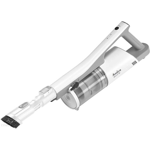 Aspirator Amica Aura VM 7050, Baterie Li-Ion,  Vertical 2 in 1, 150 W, Iluminare LED perie, Alb