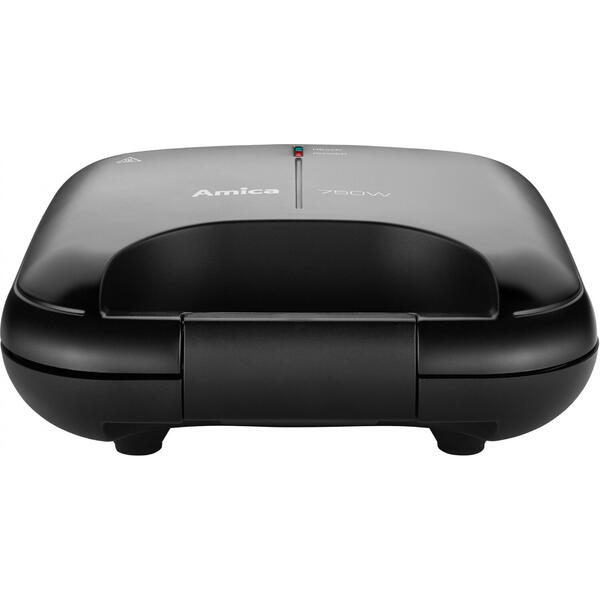 Sandwich-maker Amica SMK4021, 750 W, 3 tipuri de placi, Negru