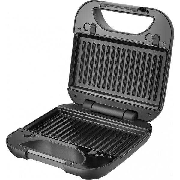 Sandwich-maker Amica SMK4021, 750 W, 3 tipuri de placi, Negru