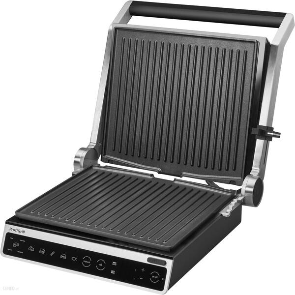 Gratar electric Amica GK 5011 ProfiGrill, 2000 W, 6 programe automate, program manual grill , Inox/Silver
