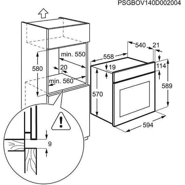 Cuptor incorporabil Electrolux EZA2400AOX, 57 litri, Convectie, Autocuratare catalitica, Grill, Clasa A