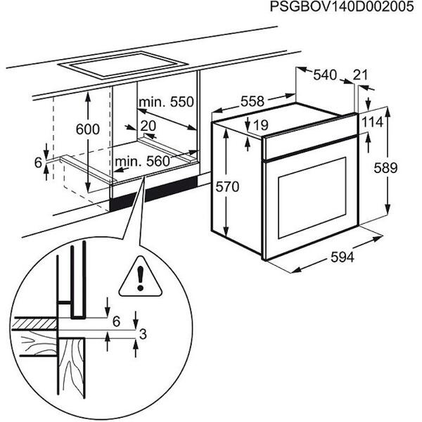 Cuptor incorporabil Electrolux EZA2400AOX, 57 litri, Convectie, Autocuratare catalitica, Grill, Clasa A