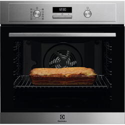 SurroundCook EOF4P74X, 10 functii, 72 L, Autocuratare pirolitica, Display, Grill, Blocare de siguranta pentru copii, Clasa energetica A+, Argintiu/Inox