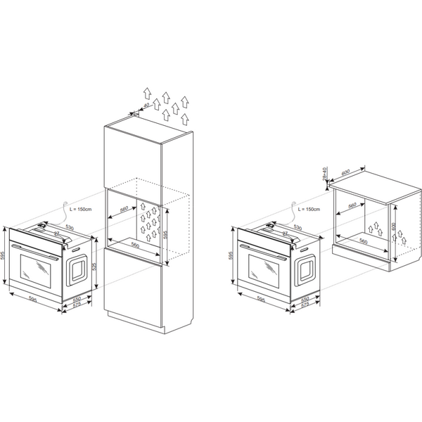 Cuptor incorporabil HANSA X-Type BOEW684097, Electric, 77 l, 12 moduri preparare, Functie ECO, Alb