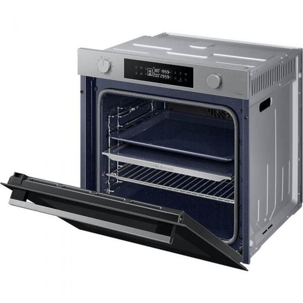 Cuptor incorporabil Samsung NV7B44207AS/U2, Electric, 76 l, Autocuratare catalitica, Dual Cook, Clasa A+, Negru/Inox