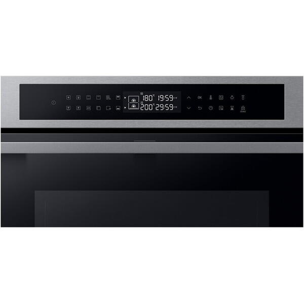 Cuptor incorporabil Samsung Bespoke NV7B4345VAS/U2, Electric, 76 l, Autocuratare catalitica, Dual Cook Flex, Display touch, Air sous vide,Natural Steam, SmartThings Cooking, Clasa A+, Negru/Inox