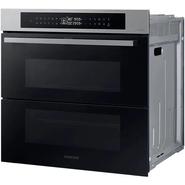 Cuptor incorporabil Samsung Bespoke NV7B4345VAS/U2, Electric, 76 l, Autocuratare catalitica, Dual Cook Flex, Display touch, Air sous vide,Natural Steam, SmartThings Cooking, Clasa A+, Negru/Inox