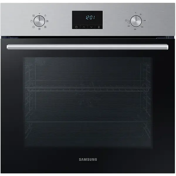 Cuptor incorporabil Samsung NV68A1140BS/OL, Electric, 68 l, Autocuratare catalitica, True convection, Display LED, Clasa A, Negru/Inox