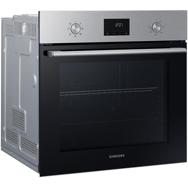 Cuptor incorporabil Samsung NV68A1140BS/OL, Electric, 68 l, Autocuratare catalitica, True convection, Display LED, Clasa A, Negru/Inox