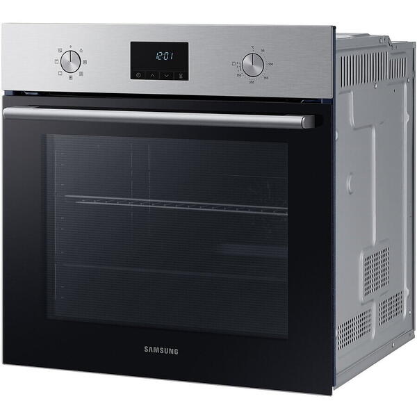 Cuptor incorporabil Samsung NV68A1140BS/OL, Electric, 68 l, Autocuratare catalitica, True convection, Display LED, Clasa A, Negru/Inox